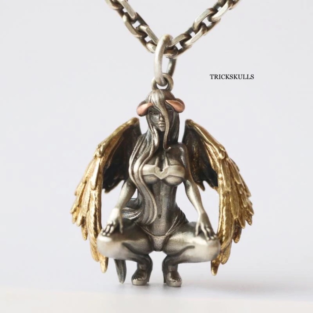 Winged Devil Demon Goddess Punk Gothic Sexy Streetwear 60cm Round Box Chain New 24$